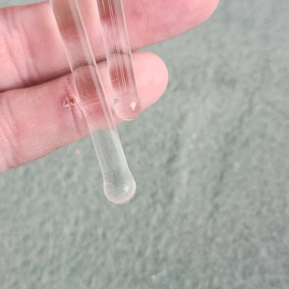 2 Vintage Clear Pink Blue Glass Cocktail‎ Muddlers 5